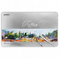 Олівці кольорові акварельні Marco №7120 36 штук у металевій коробці