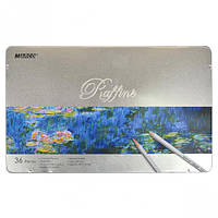 Олівці кольорові Marco №7100 36 штук у металевій коробці