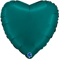 Фольгована кулька "Серце" смарагдова сатин Grabo 18"(45см) 1шт.