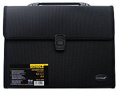 Портфель пластиковий офісний А4 Scholz №10501 на 12 відділень окантований