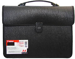 Портфель пластиковий офісний А4 Norma №5054 на 2 відділення окантований