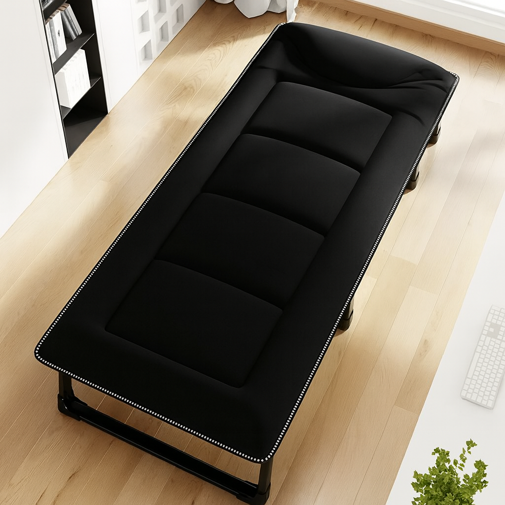 Розкладачка-ліжко LEOBRO з вбудованим матрацом Black (LB-FB-S1-BLK), фото 1