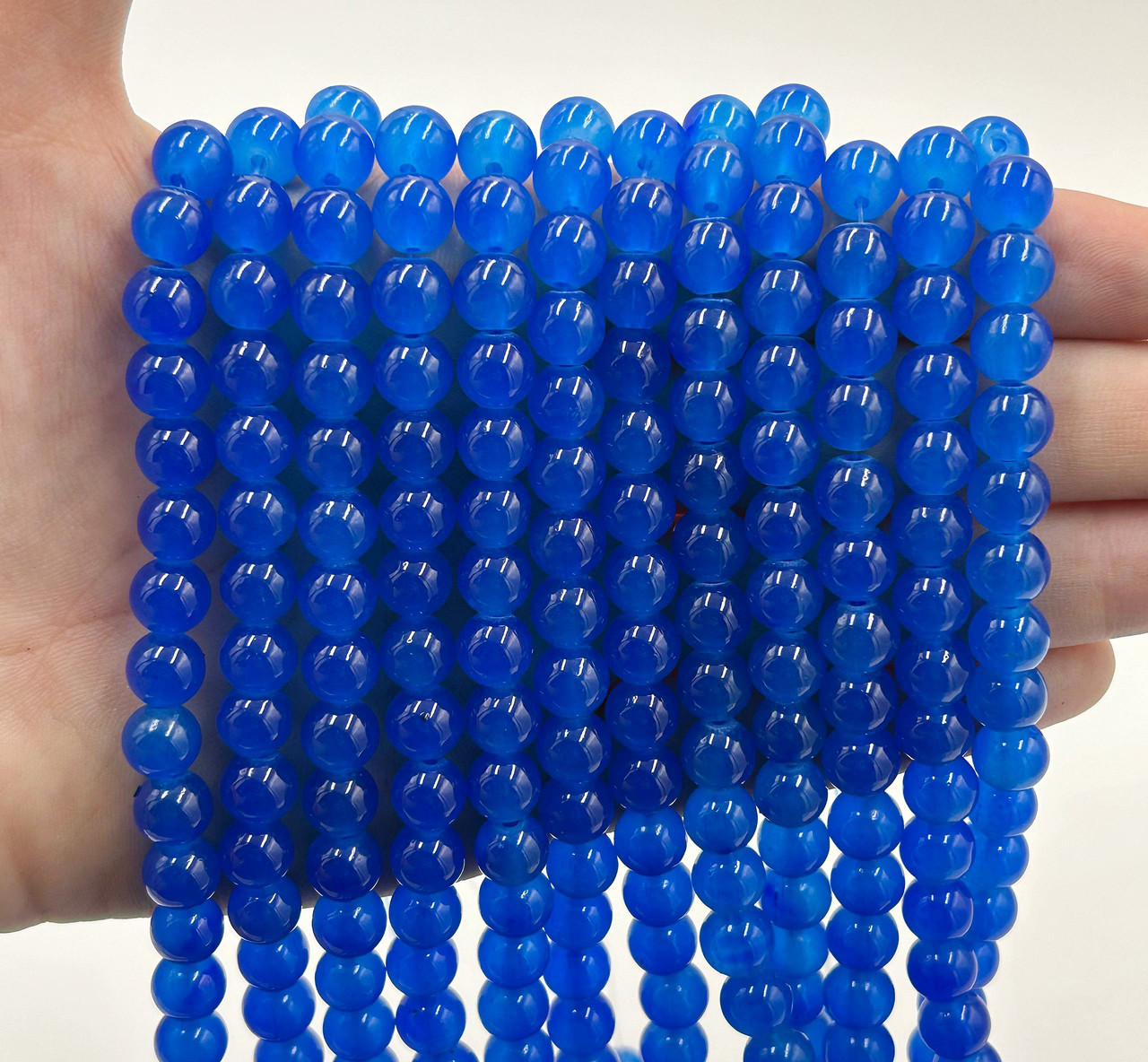 Скляні намистини / Упаковка 50гр / ≈ 70 шт / Ø-8 мм / Електрик, фото 1