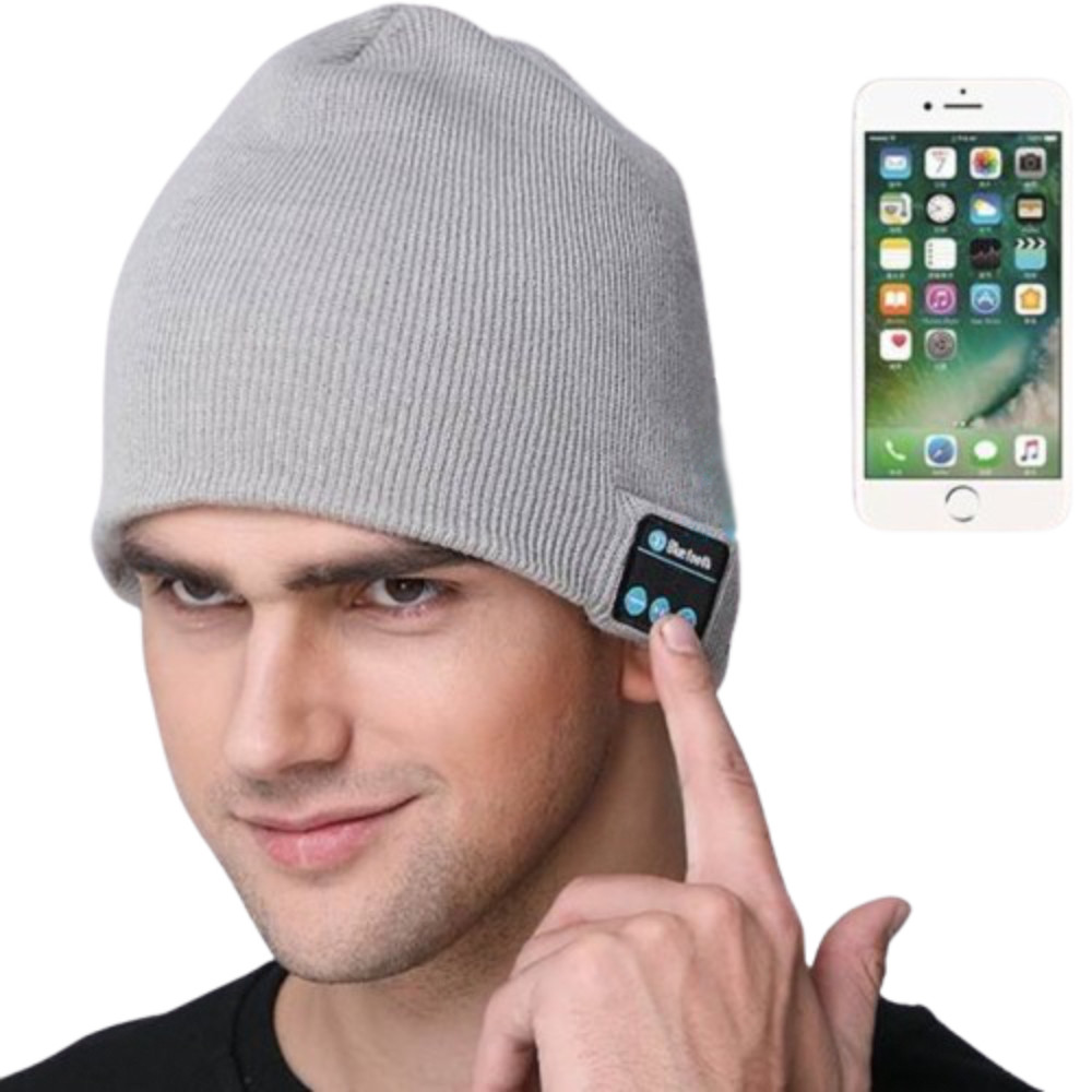 Вуханка з Bluetooth-гарнітурою й мікрофоном 22х21 см, зимова шапка з USB-зарядкою і вбудованими навушниками, фото 1