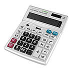 Настільний калькулятор на батарейках AX 9800V Сірий, офісна модель із великим екраном для зручних розрахунків, фото 2