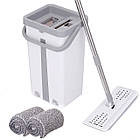 Швабра з відром 11 л з автоматичним віджиманням і двома насадками Cleaning Mop Сіра зручна для підлоги, фото 3