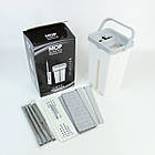 Швабра з відром 11 л з автоматичним віджиманням і двома насадками Cleaning Mop Сіра зручна для підлоги, фото 9