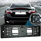 Камера заднього огляду в рамці 4LED, автоаксесуар із підсвіткою і захистом від вологи для паркування, фото 2