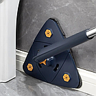 Швабра трикутна з відтискачем EL-404, зручний інструмент для миття підлоги та важкодоступних кутів, фото 2