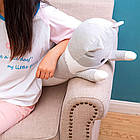 М'яка іграшка-подушка Кіт Батон 90 см EL-2117-7 сірий, довгий кіт обіймашка для дітей і дорослих, фото 5