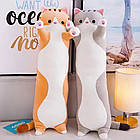 М'яка іграшка-подушка Кіт Батон 90 см EL-2117-7 сірий, довгий кіт обіймашка для дітей і дорослих, фото 10