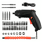 Акумуляторний шурупокрут 48в1 у валізі з USB зарядкою, універсальний набір із бітами та насадками, фото 6