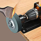 Настільна насадка на дриль із точильним каменем, компактне пристосування для заточування інструменту, фото 10