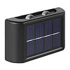 Вуличний світильник на сонячній батареї з 4 LED, настінна модель із датчиком світла та вологозахистом, фото 6