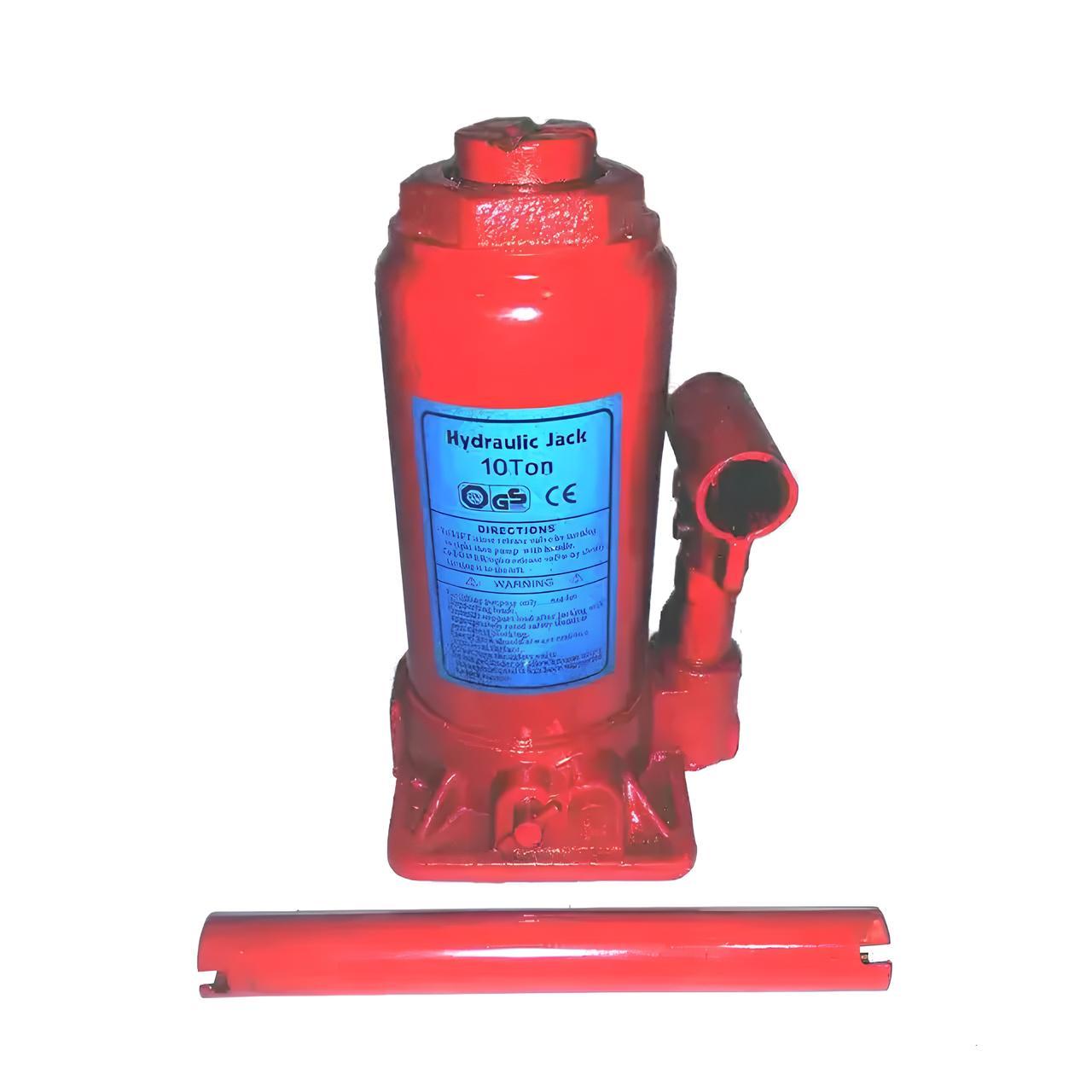 Домкрат гідравлічний 10 тонн для авто, сталевий одноштоковий механізм, надійний пляшковий тип, фото 1