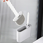 Силіконовий йоржик для унітаза 2в1 з тримачем і щіткою настінний комплект для туалету 36х13х4 см, фото 2