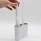 Силіконовий йоржик для унітаза 2в1 з тримачем і щіткою настінний комплект для туалету 36х13х4 см, фото 4