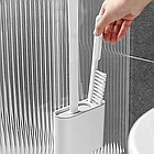 Силіконовий йоржик для унітаза 2в1 з тримачем і щіткою настінний комплект для туалету 36х13х4 см, фото 7