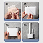 Силіконовий йоржик для унітаза 2в1 з тримачем і щіткою настінний комплект для туалету 36х13х4 см, фото 8