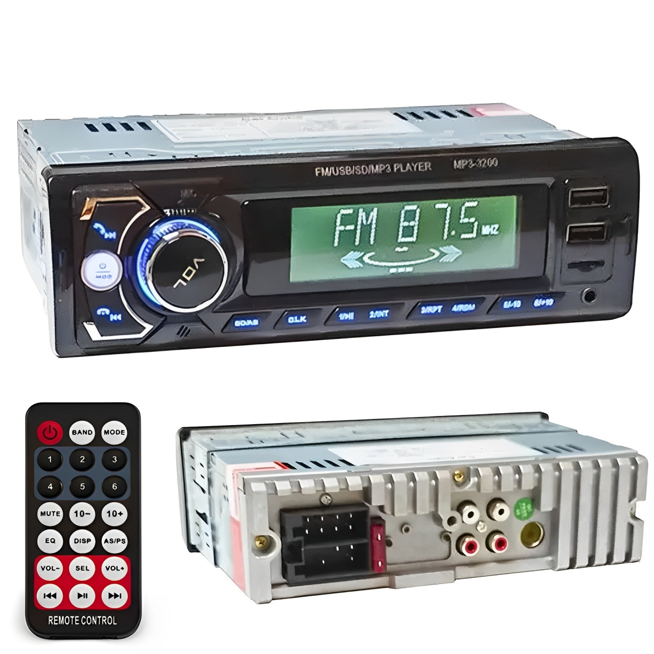 Автомагнітола 1DIN Bluetooth MP3 USB SD AUX FM 3200, мультимедійний пристрій з екраном і пультом, фото 1