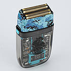 Чоловіча USB-бритва VGR V-352, електробритва з подвійними лезами та вбудованим акумулятором, фото 3