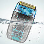 Чоловіча USB-бритва VGR V-352, електробритва з подвійними лезами та вбудованим акумулятором, фото 6