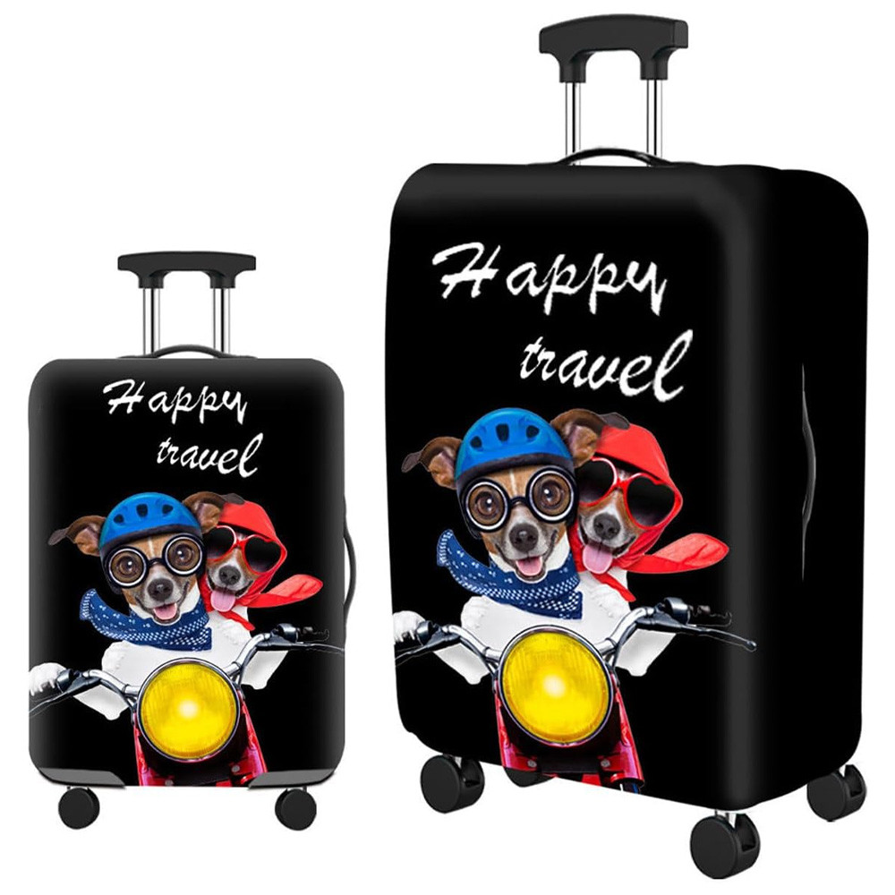 Чохол для валізи S 19-21" захисний еластичний, щільний матеріал із принтом для дорожнього багажу, фото 1