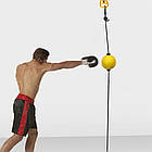 Тренажер для боксу з кріпленням на стіну 280 см, швидкісний м'яч, еспандер для відпрацювання ударів, фото 5