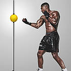 Тренажер для боксу з кріпленням на стіну 280 см, швидкісний м'яч, еспандер для відпрацювання ударів, фото 8