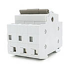 Автоматичний вимикач 63 А 220 В 380 В Voltronic FHM5-63/3P модульний захисний автоматичний тумблер, фото 3