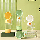 Поїлка-пляшка для собак 2-в-1 AND 123 350 мл з контейнером для їжі, зручний варіант для прогулянок, фото 5