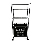 Кошик для білизни з полицями 131х42х32 см, двоярусний стелаж для ванної кімнати з шухлядами, фото 3