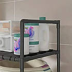 Кошик для білизни з полицями 131х42х32 см, двоярусний стелаж для ванної кімнати з шухлядами, фото 5