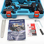 Акумуляторна ланцюгова пилка + секатор 21V з двома акумуляторами для обрізання гілок і садових робіт, фото 10