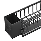 Органайзер-сушарка для посуду LY-951 30х15х10 см чорний, компактна модель із піддоном для раковини, фото 3