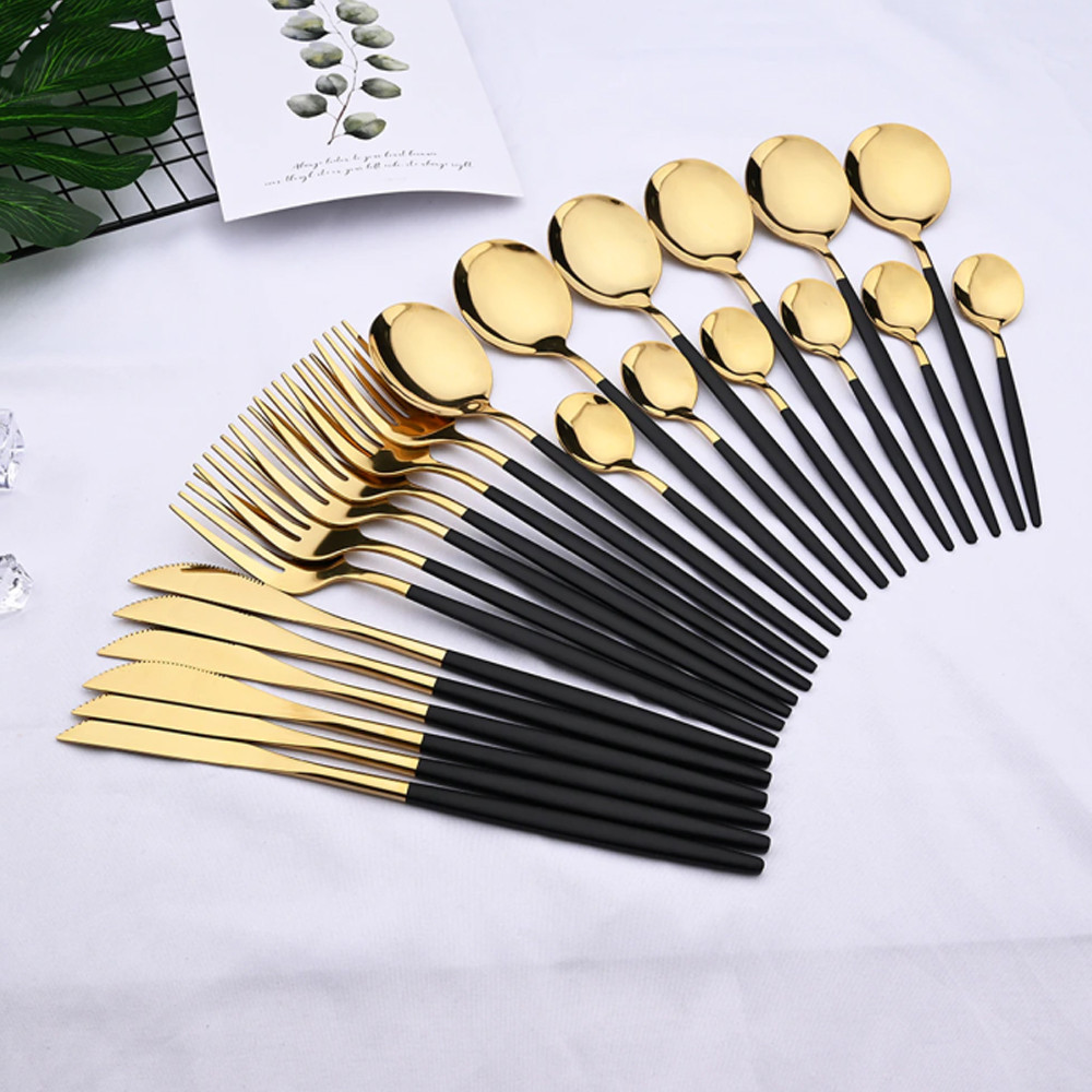 Набір столових приборів із неіржавкої сталі 24 предмети комплект на 6 персон у подарунковому пакованні, фото 1