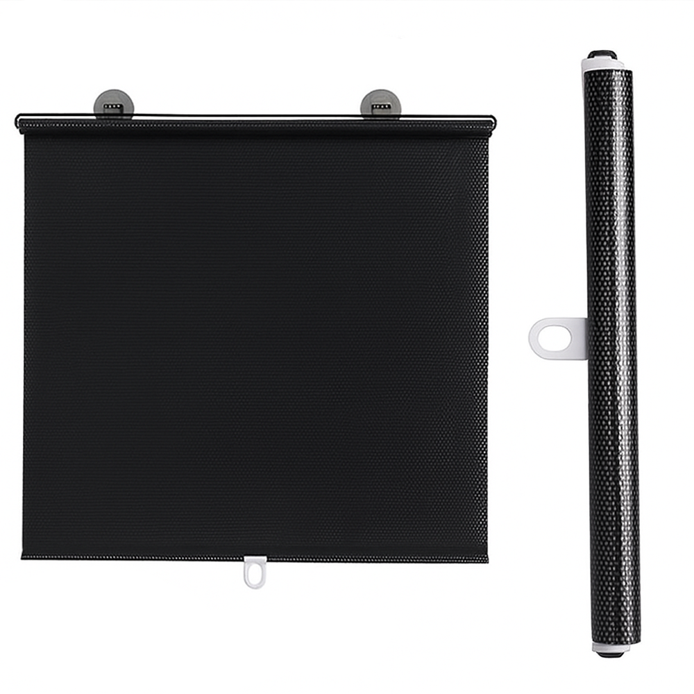 Сонцезахисна рулонна штора на вікно 125х50 см, чорна модель із кріпленням на скло автомобіля, фото 1