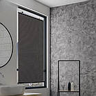 Сонцезахисна рулонна штора на вікно 125х50 см, чорна модель із кріпленням на скло автомобіля, фото 4