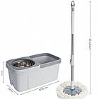 Швабра з автоматичним віджиманням і відром 6 л, універсальний набір для миття підлоги та прибирання будинку, фото 7