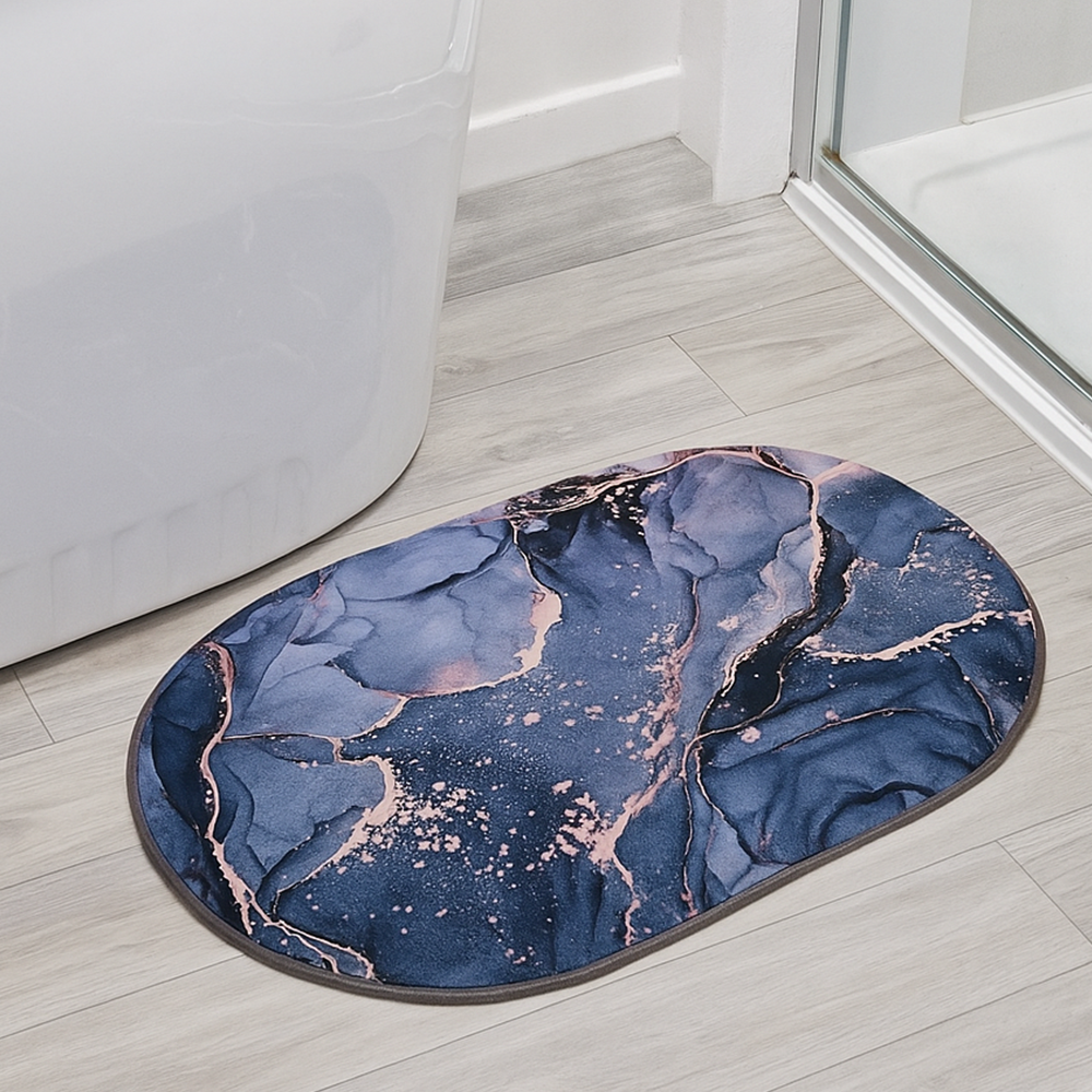 Вбиральний килимок для ванної 80х50 см м'який антиковзний з гумовою основою для безпечної підлоги, фото 1