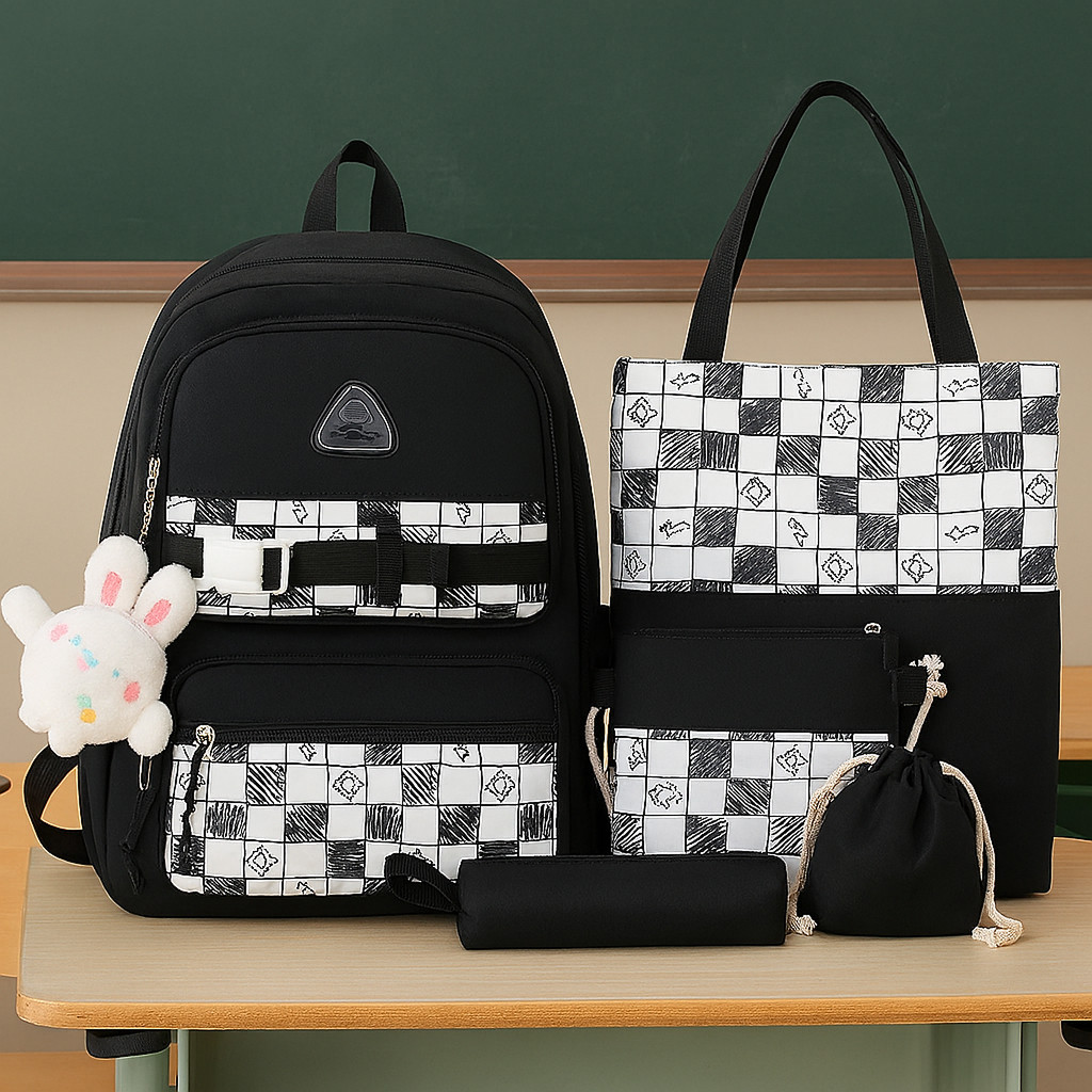 Шкільний набір 5в1 рюкзак 43х30х14 см сумка клатч пенал мішечок, комплект для учня початкових класів, фото 1