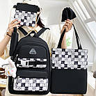 Шкільний набір 5в1 рюкзак 43х30х14 см сумка клатч пенал мішечок, комплект для учня початкових класів, фото 2