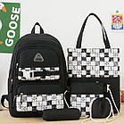 Шкільний набір 5в1 рюкзак 43х30х14 см сумка клатч пенал мішечок, комплект для учня початкових класів, фото 4