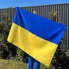 Прапор України з габардину 135х90 см зшитий, міцне полотнище жовто-синього кольору для вулиці та дому, фото 10