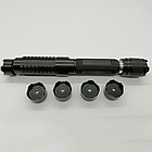 Лазерний ліхтар синій YX-B015 з п'ятьма насадками живлення 2х16340 заряджання 220V потужний прилад для розваг, фото 3