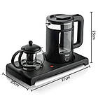 Електрочайник із заварювальним блоком XPRO 7855 скляний прилад на підставці з колбою для заварювання, фото 7