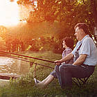 Стільчик складаний до 100 кг розмір 29,4х29,4х23,4 см зручне сидіння для риболовлі та туристичних виїздів, фото 5