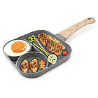 Сковорода порційна трисекційна 17 см антипригарна кухонна модель для приготування страв, фото 6