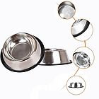 Миска котяча з неіржавкої сталі стійка металева тарілка для котів і дрібних собак дому, фото 4