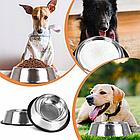 Миска котяча з неіржавкої сталі стійка металева тарілка для котів і дрібних собак дому, фото 6